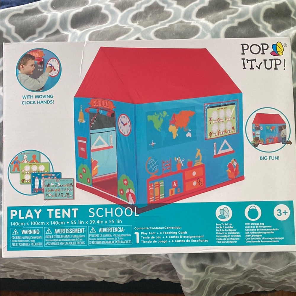 School Play Tent - Red and Blue